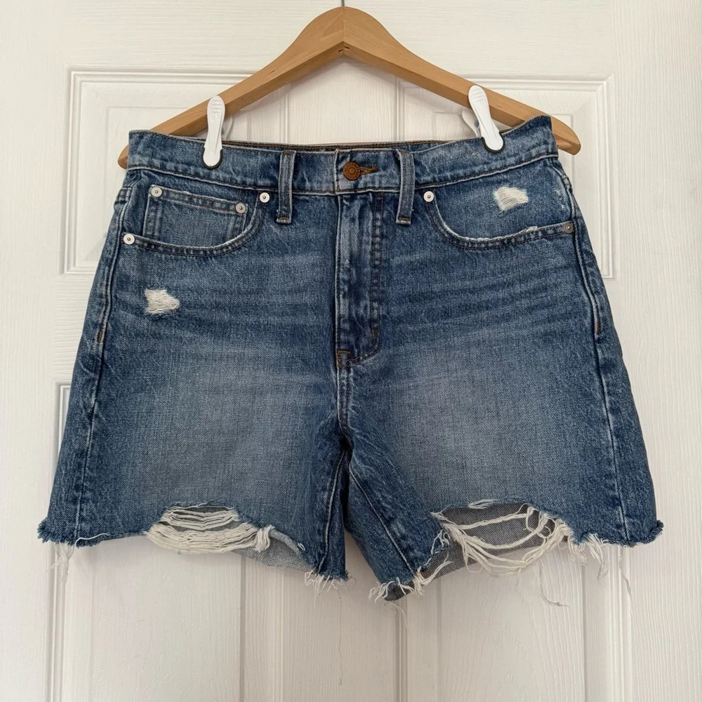 Madewell Relaxed Mid-Length Denim Shorts Size 27 - Picture 2 of 5